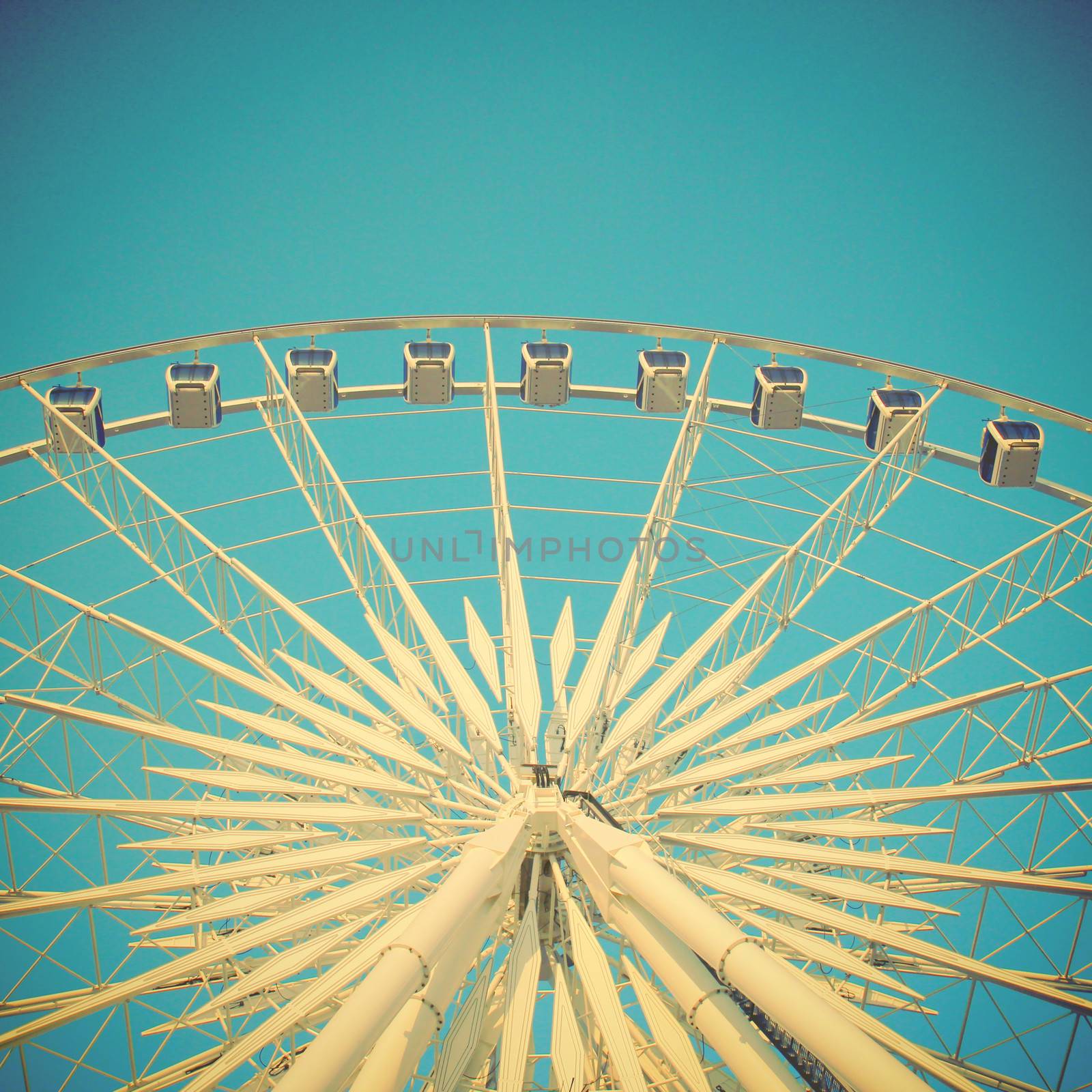 Ferris wheel with retro filter effect