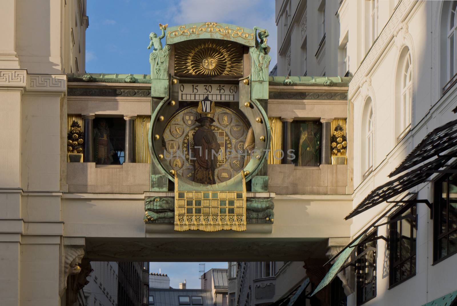 The Art Nouveau, Anker clock , designed in 1911 by the painter and sculptor Franz von Matsch