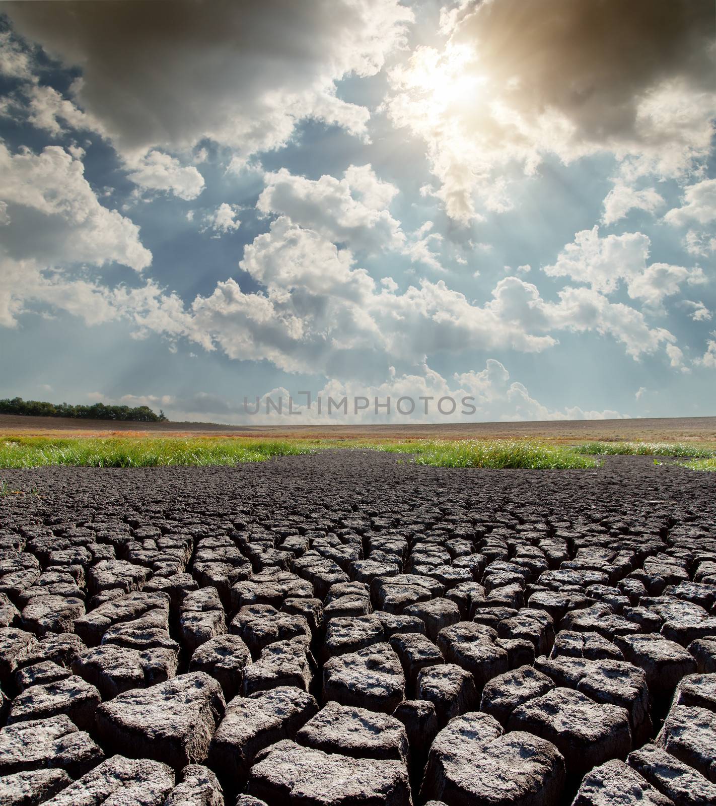 hot sun over cracked earth