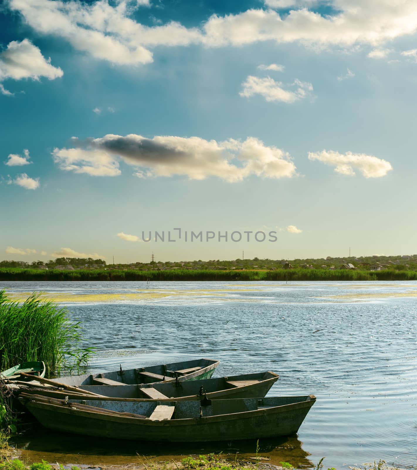 boats on river on sunset by mycola