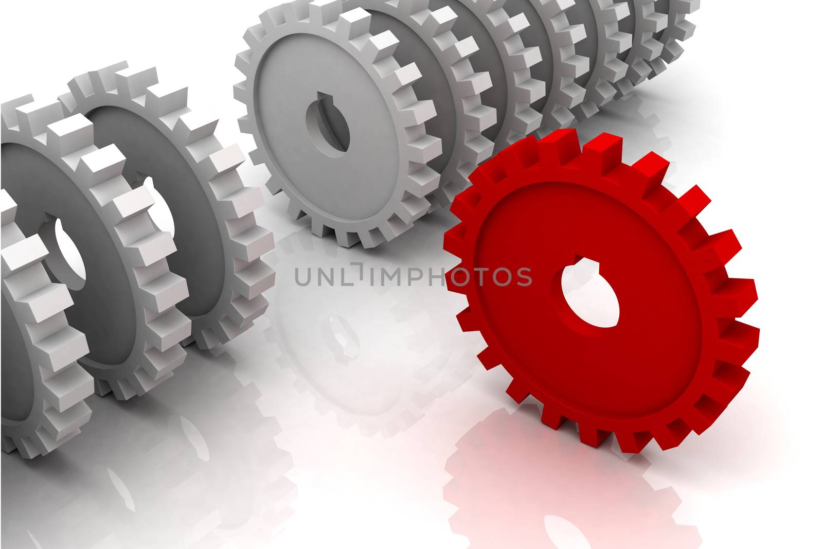 Digital illustration of Gear in colour background