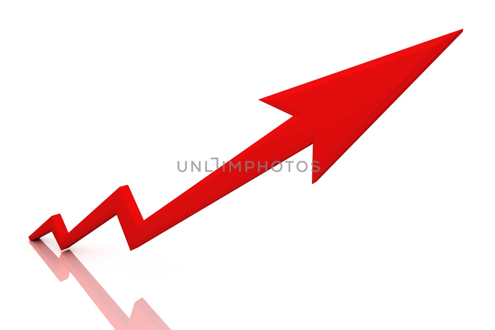 Digital illustration of growth in white background