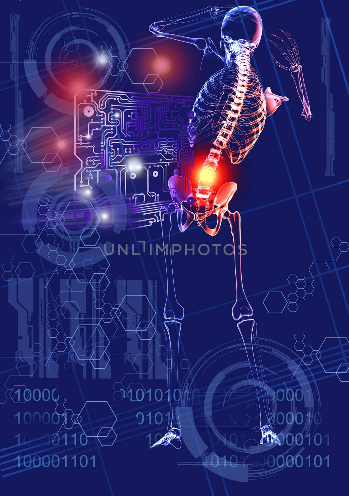 High quality Illustration of an abstract microcircuit.