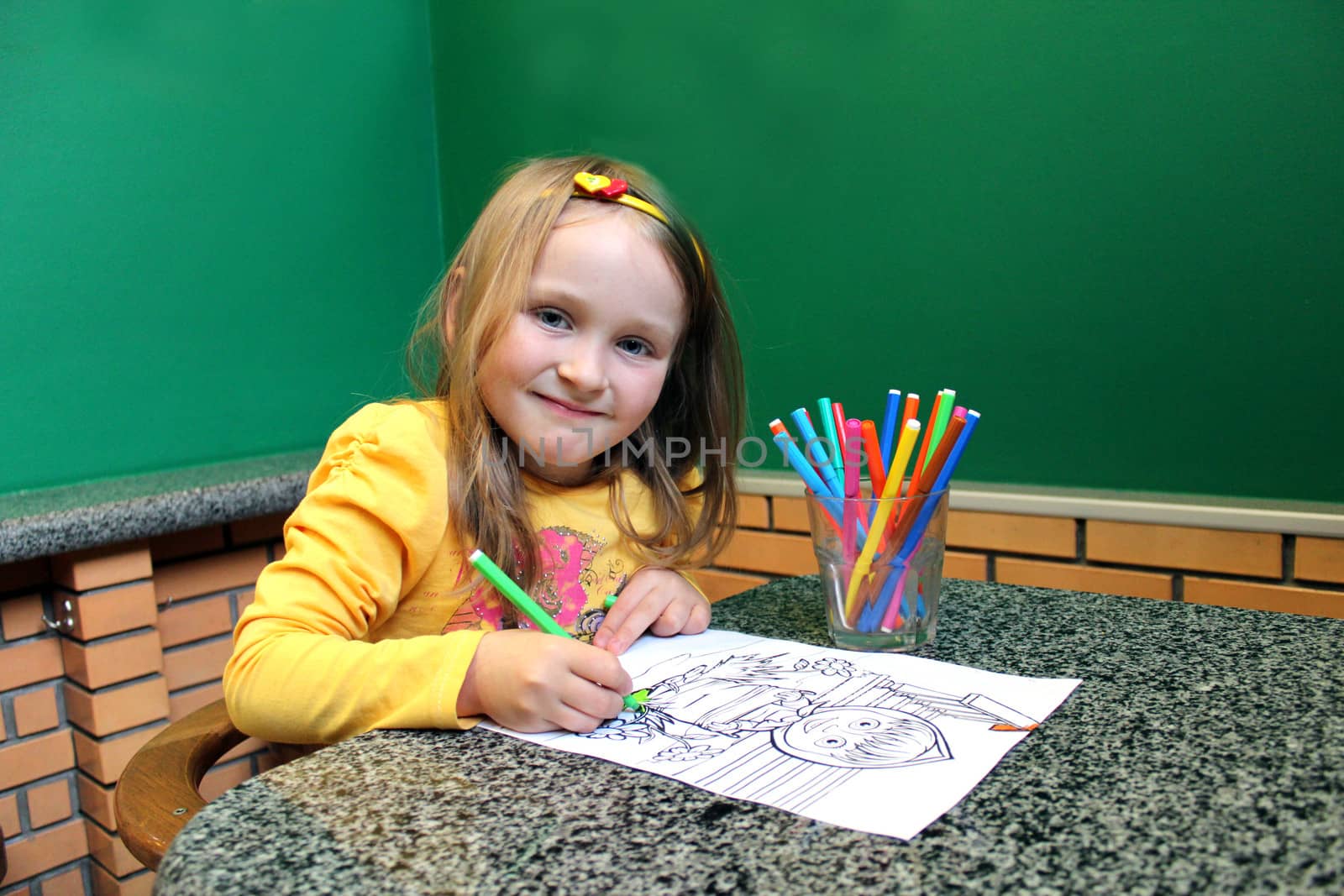 girl drawing by pencils an image by alexmak