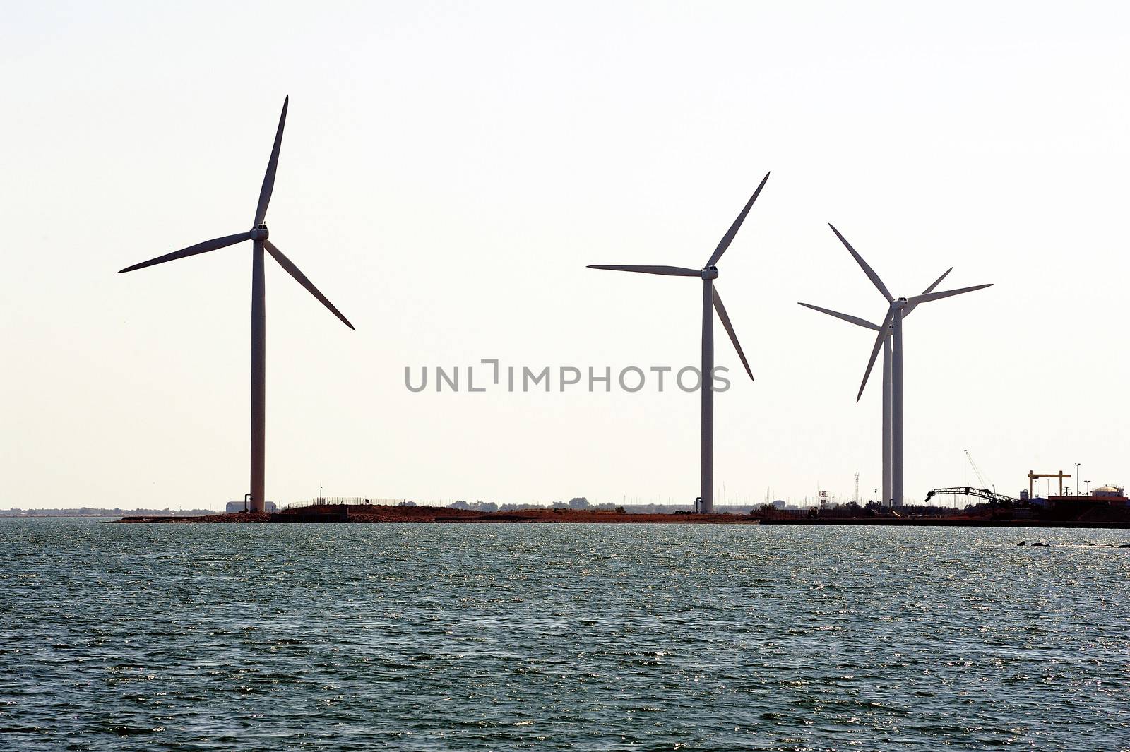 wind mills on the dimension of Fos-sur-Mer by gillespaire