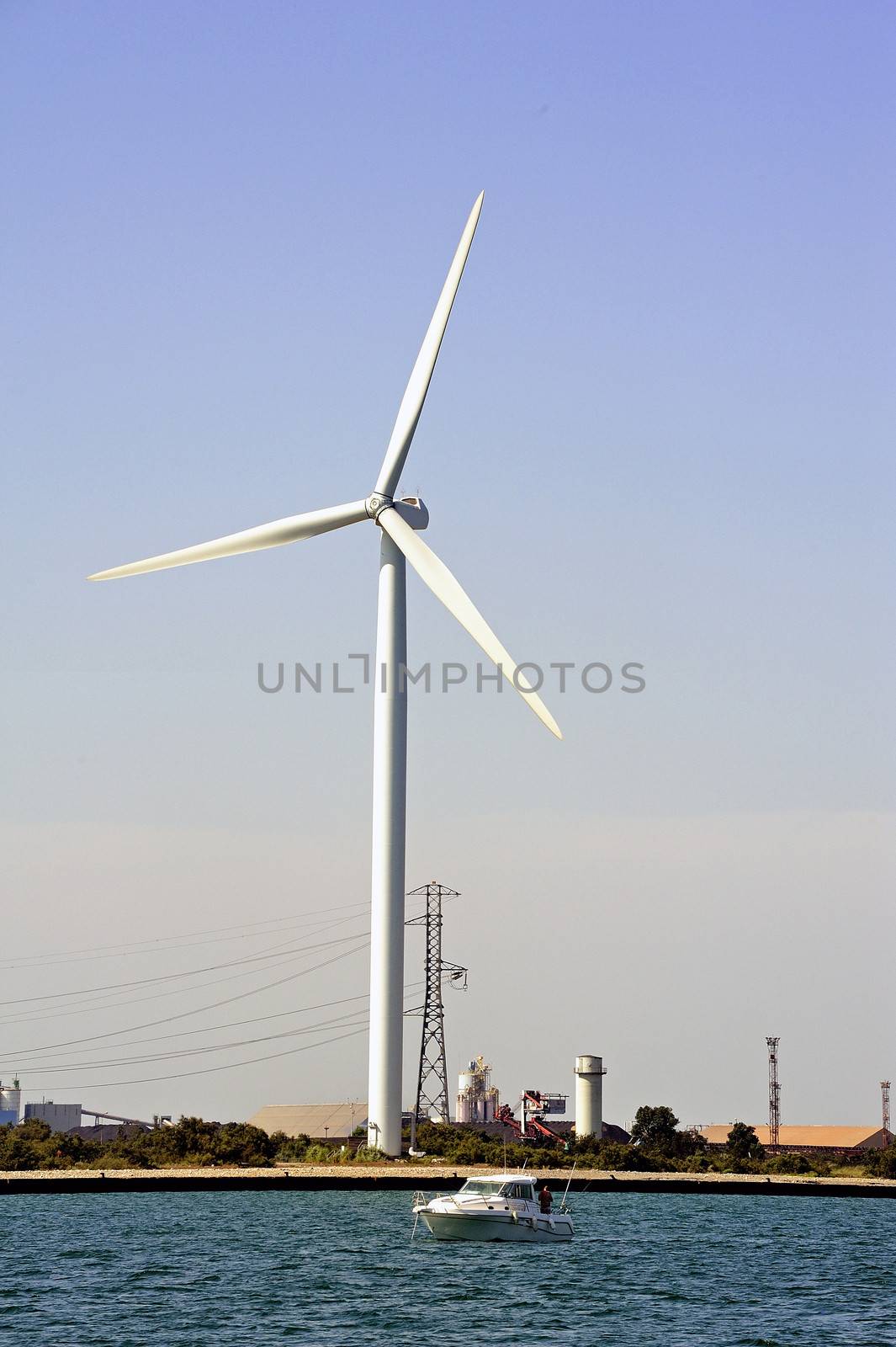 wind mills on the dimension of Fos-sur-Mer