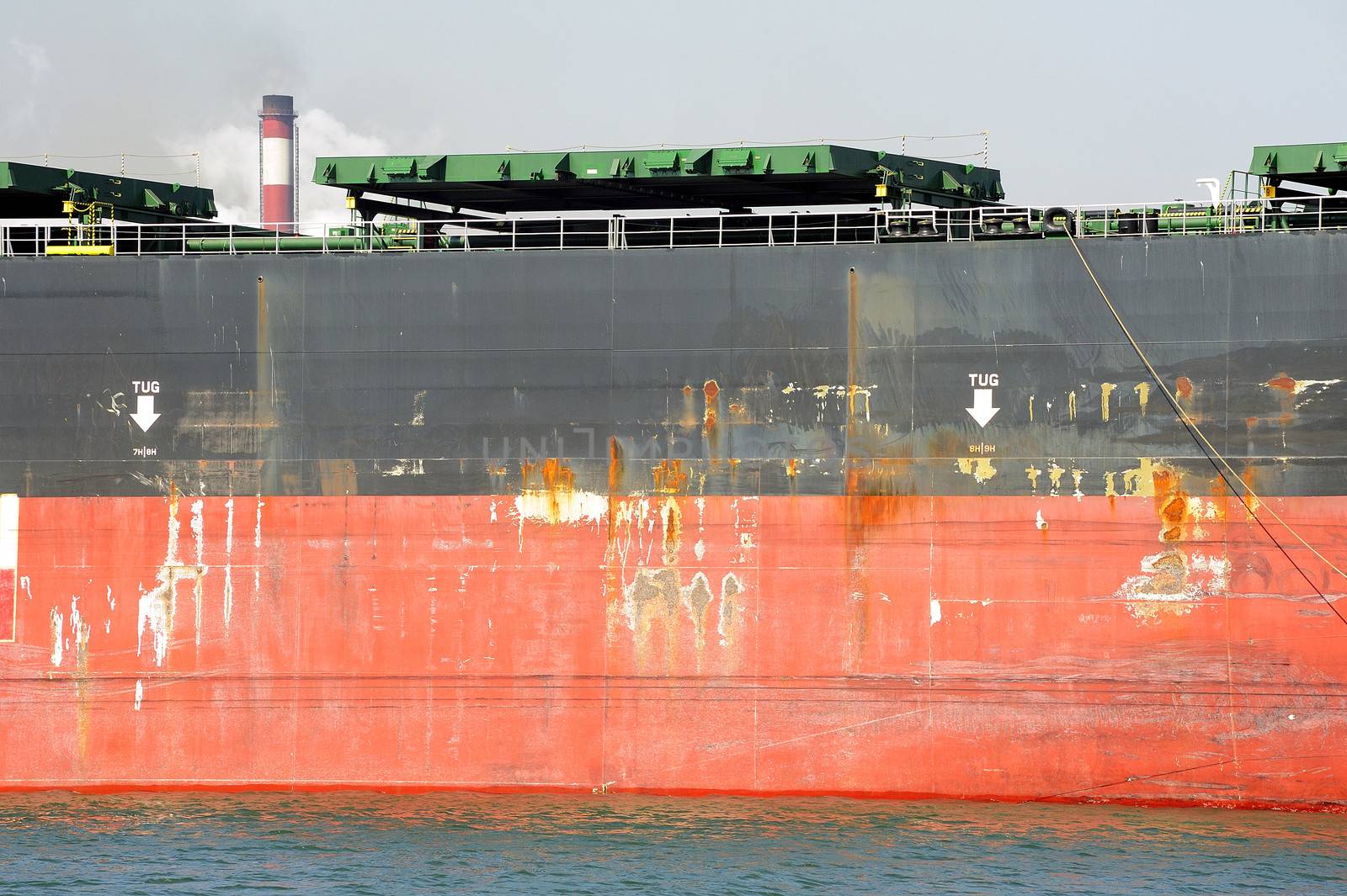 unloading of an ore cargo liner for the steel-works at Fos-sur-Mer beside Marseille.