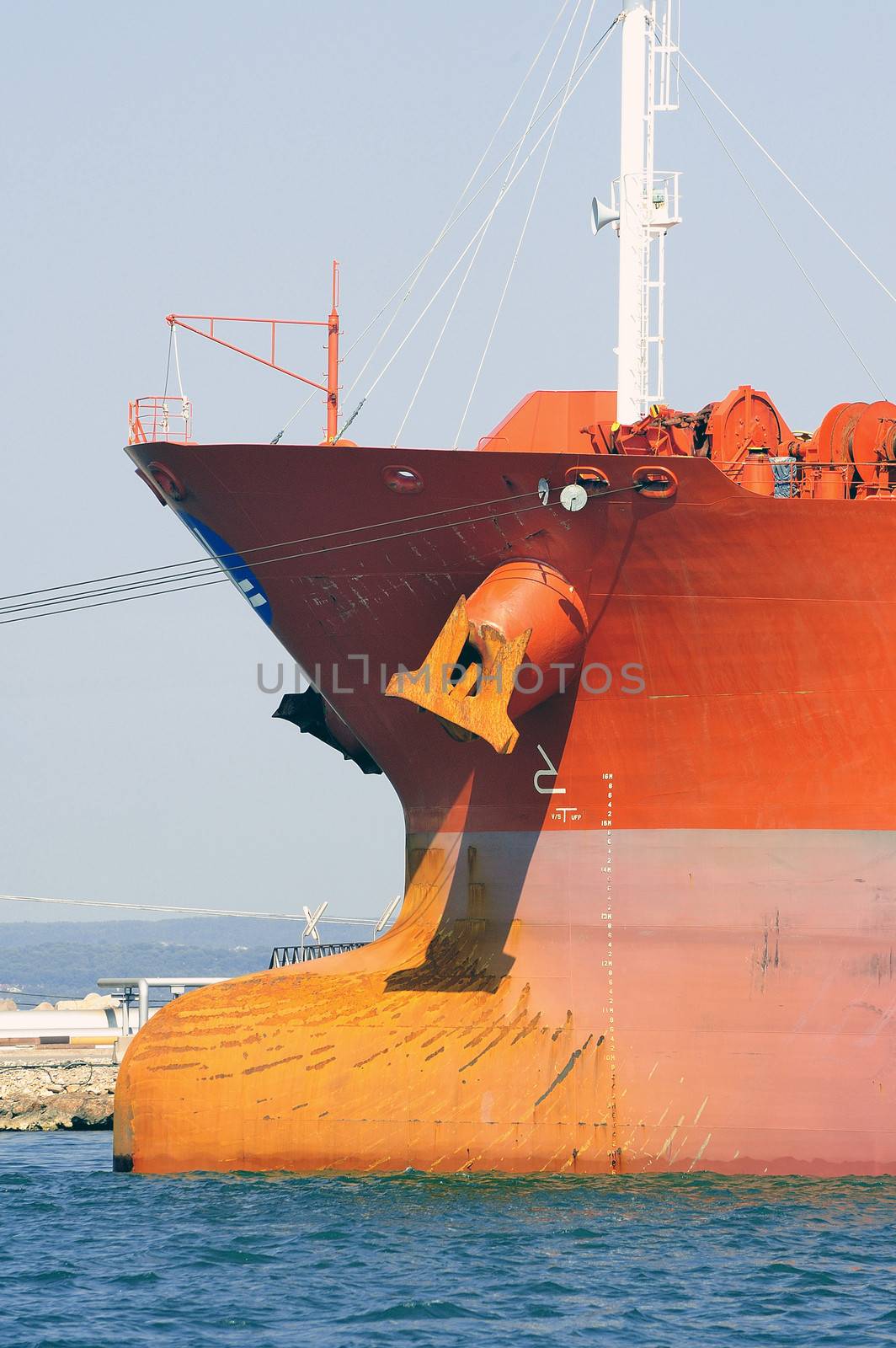 quay tanker to discharge its cargo in France with the wearing of Fos-sur-Mer beside Marseille