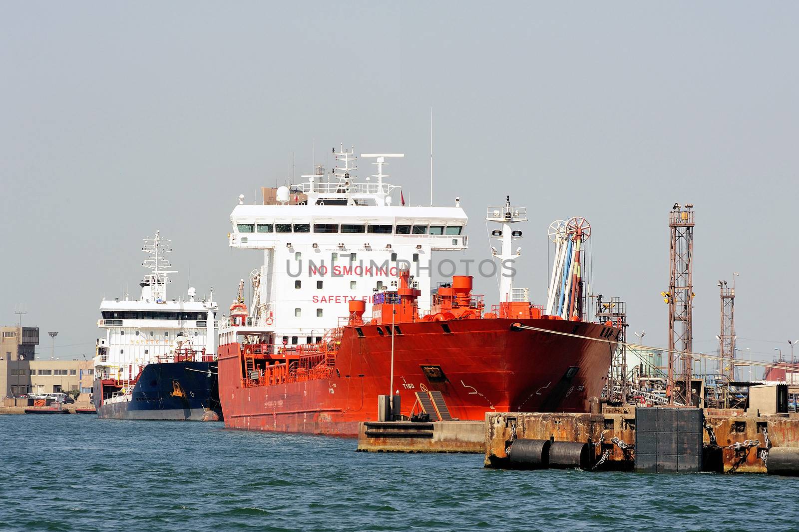 quay tanker to discharge its cargo in France with the wearing of Fos-sur-Mer beside Marseille