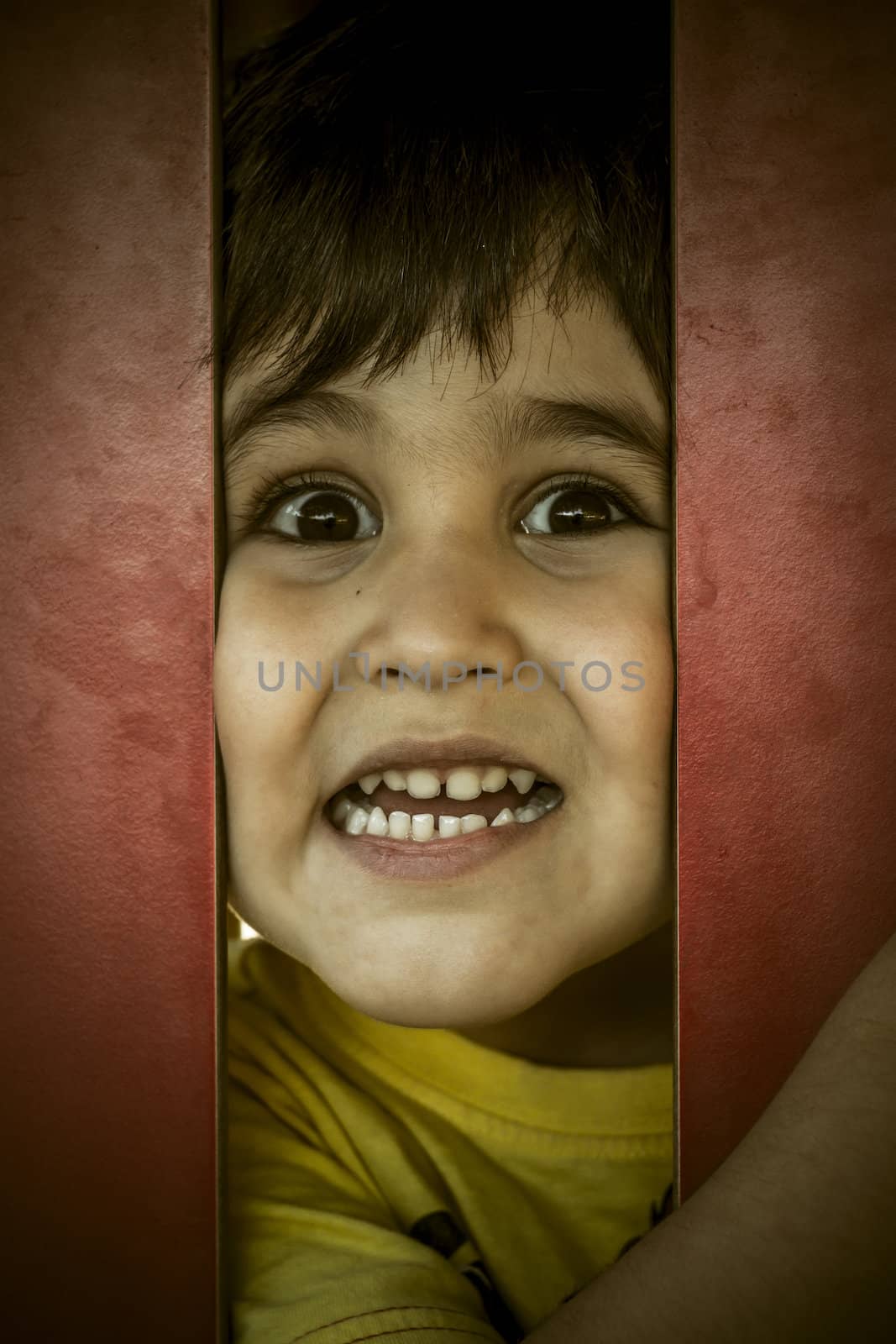 Funny, Happy, cute little european baby boy playing at park