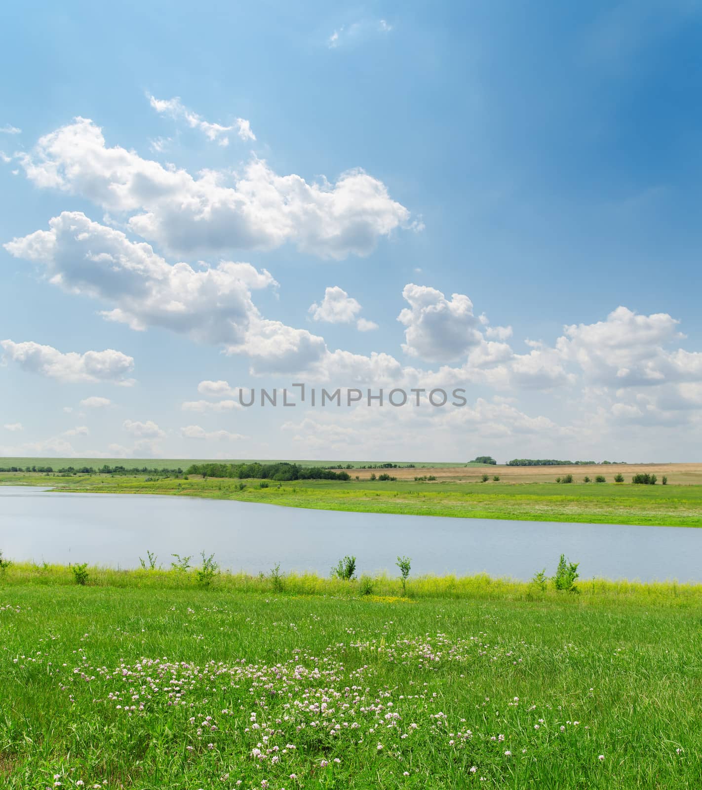 cloudy sky over river