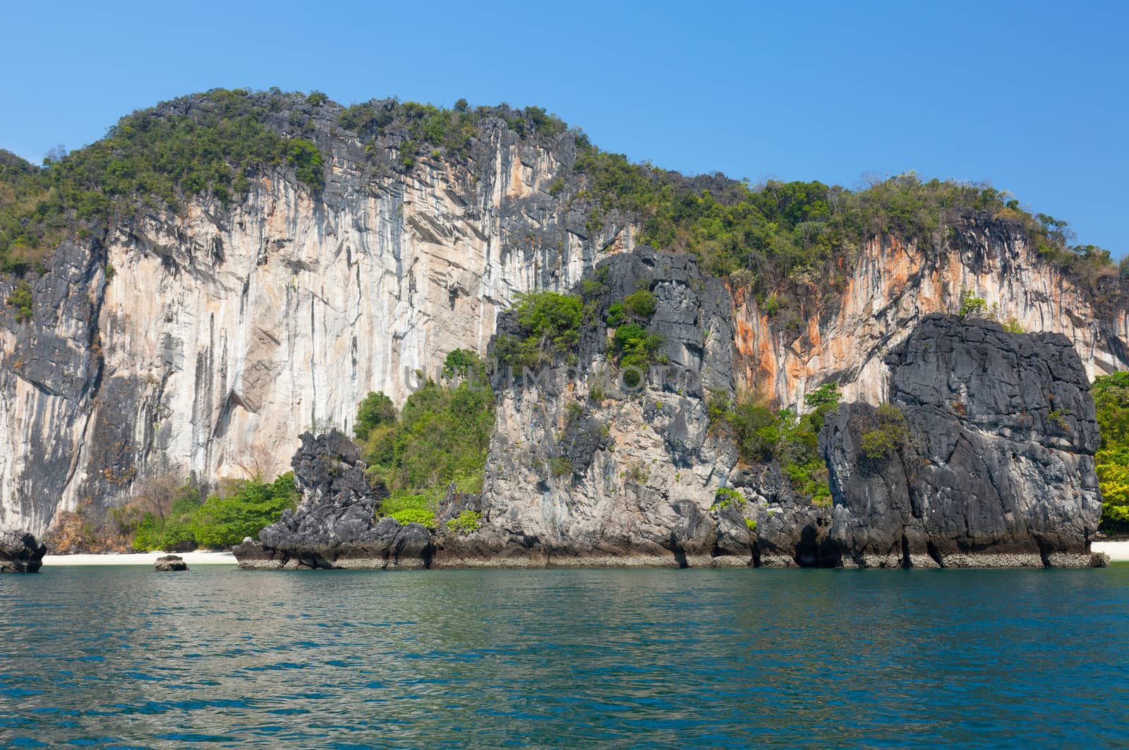 Beautiful rocks of the island Hong in the Andaman Sea, Thailand by elena_shchipkova