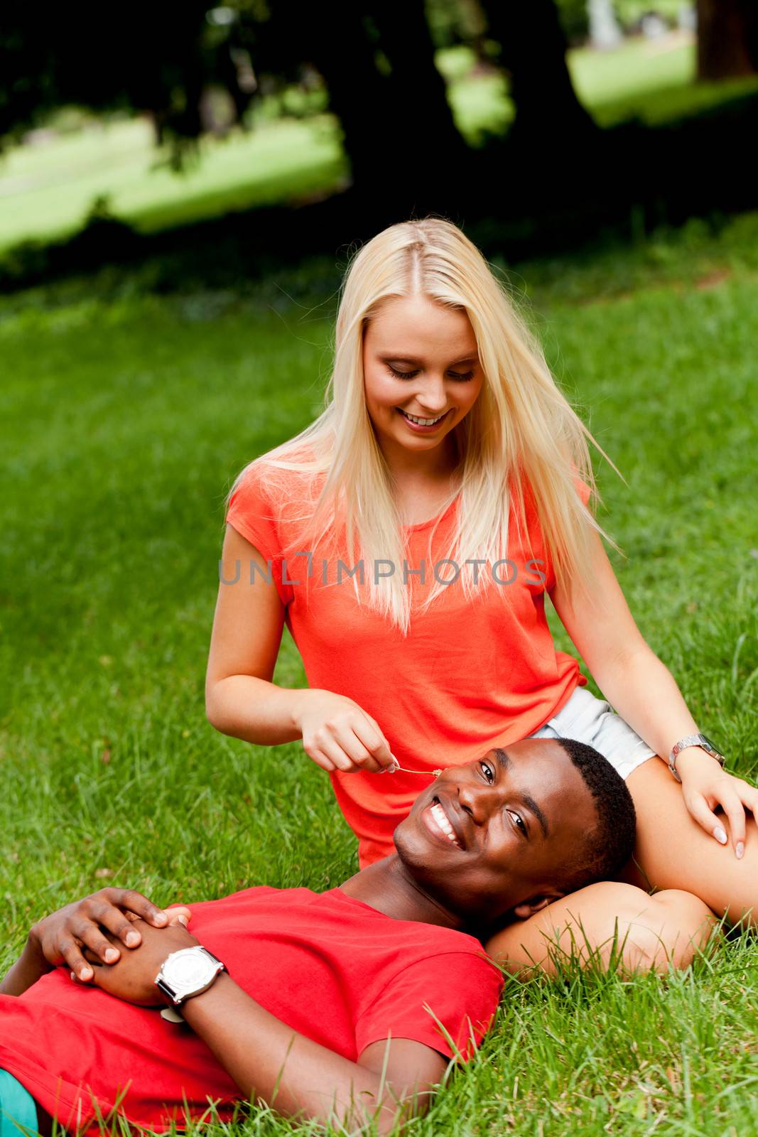 young couple in love summertime fun happiness romance outdoor colorful