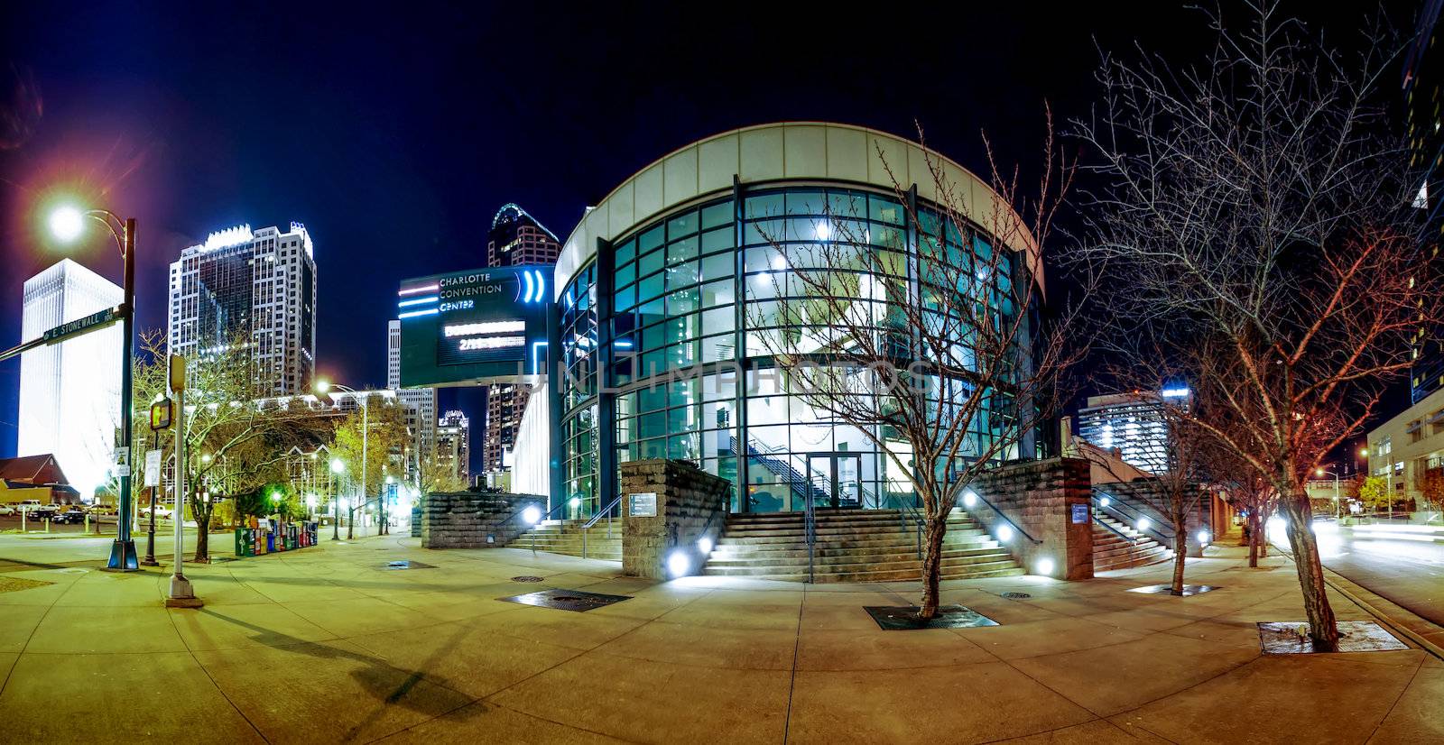 charlotte convention center at night