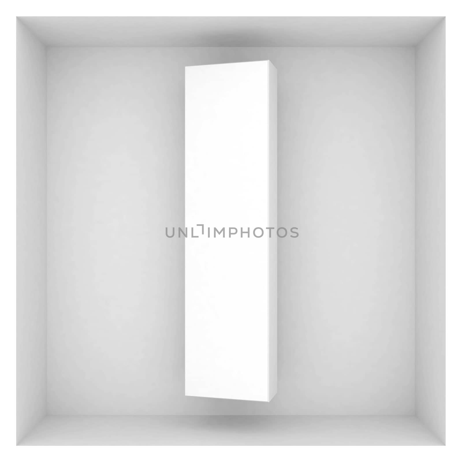 volume letter of the alphabet on a gray background