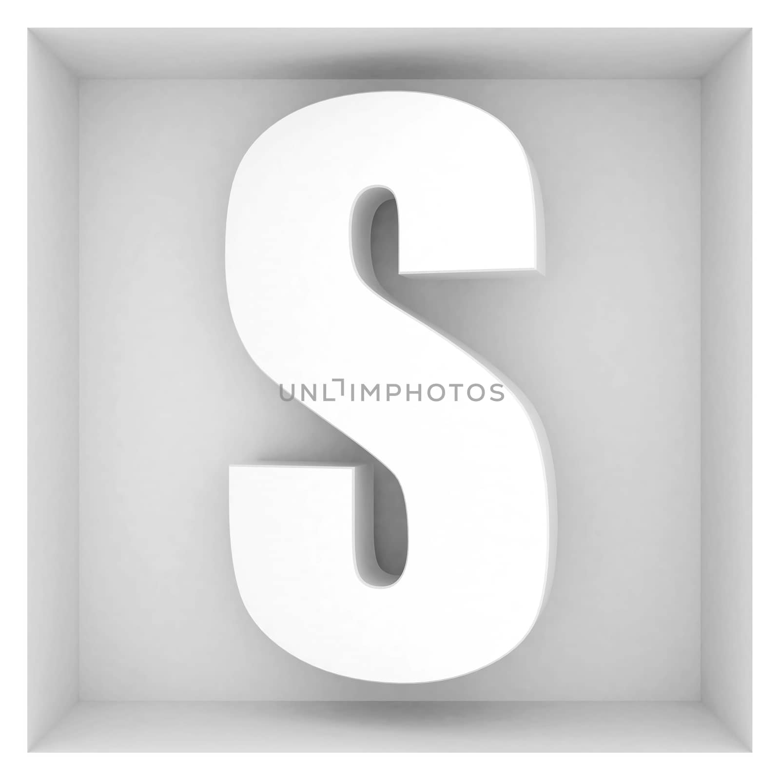 volume letter of the alphabet on a gray background