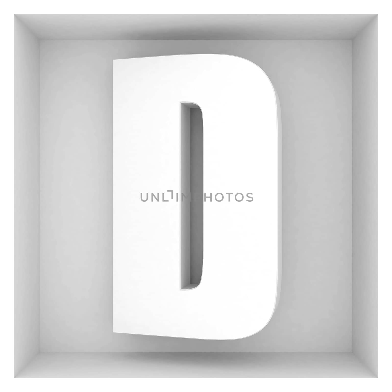 volume letter of the alphabet on a gray background