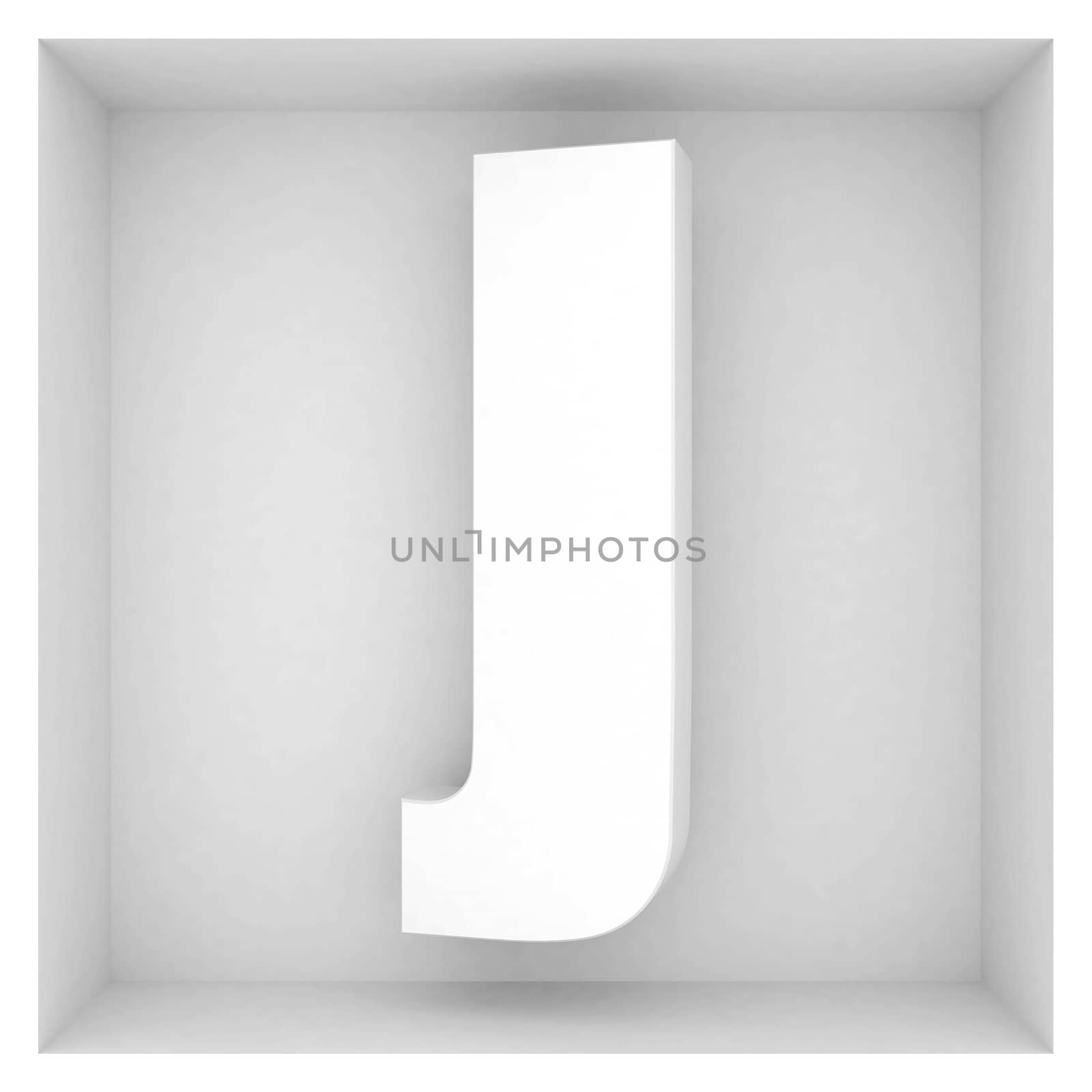 volume letter of the alphabet on a gray background