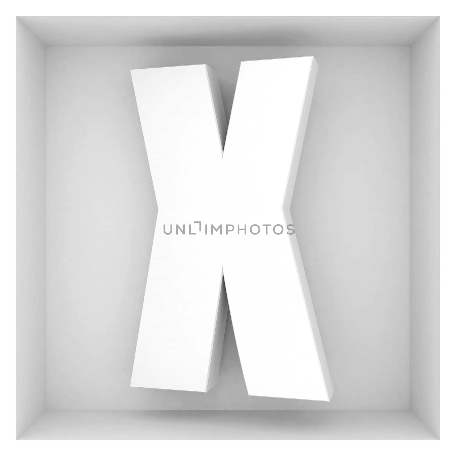 volume letter of the alphabet on a gray background