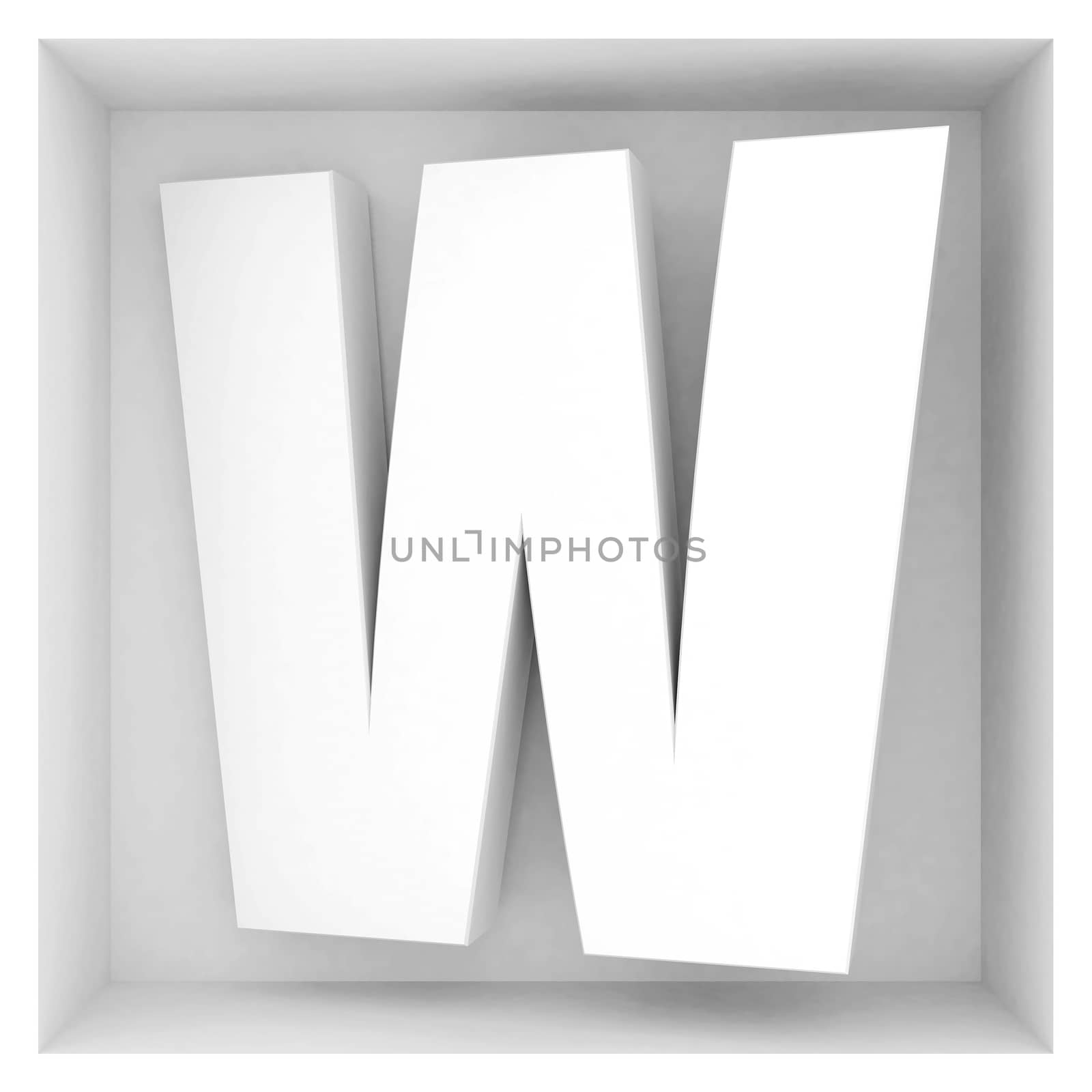 volume letter of the alphabet on a gray background