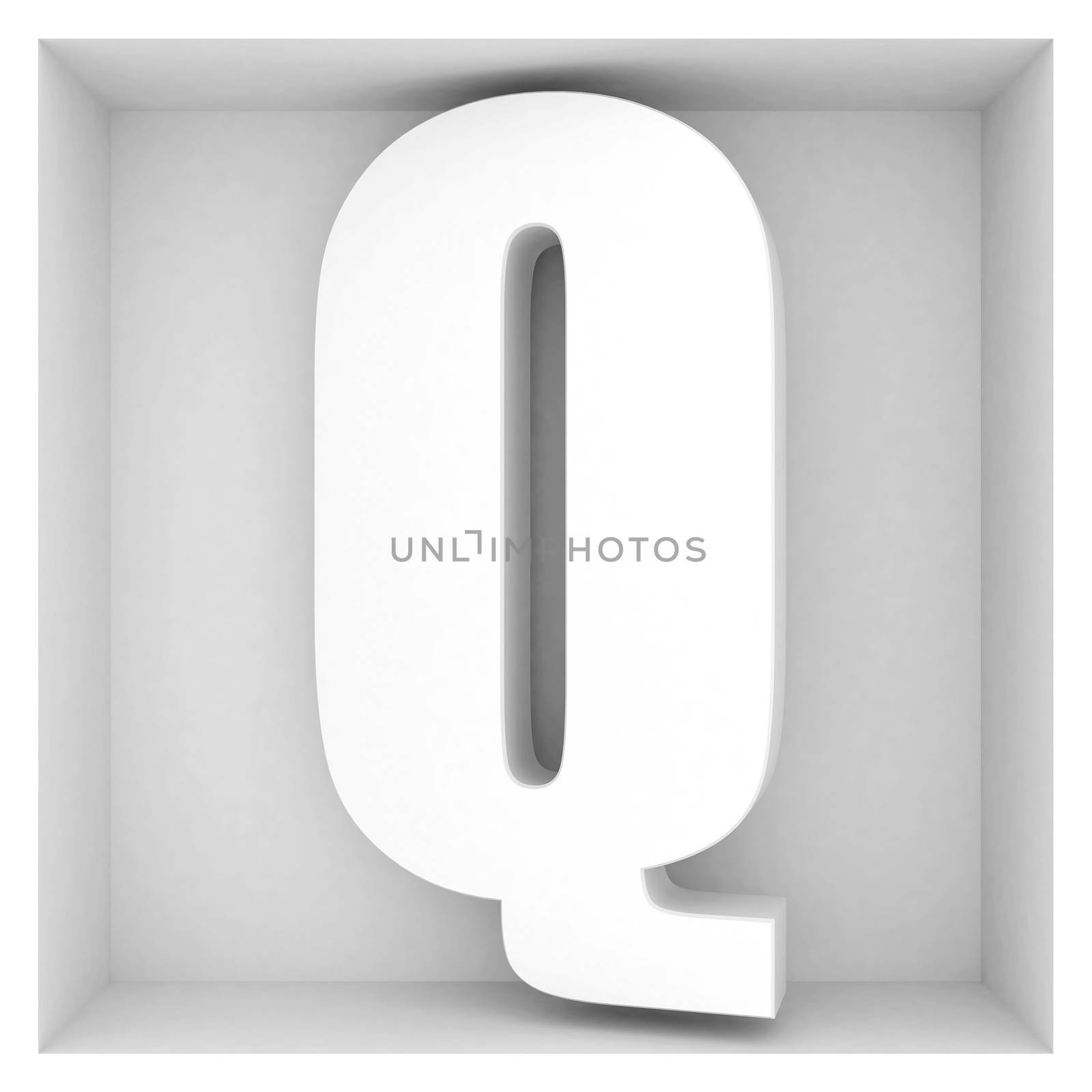 volume letter of the alphabet on a gray background