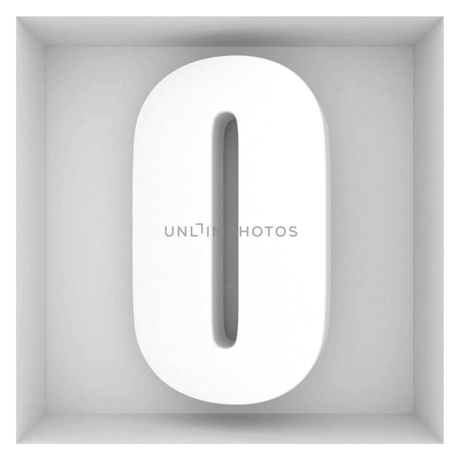 volume letter of the alphabet on a gray background