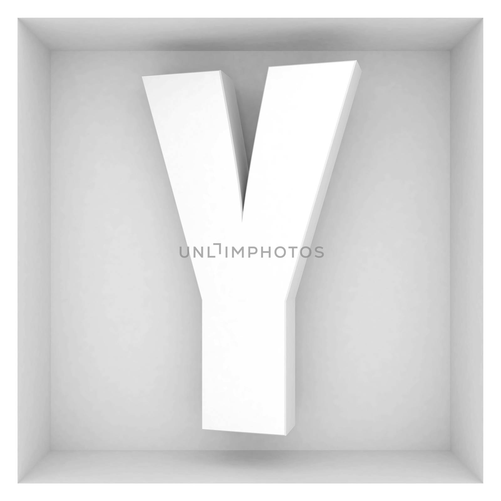 volume letter of the alphabet on a gray background