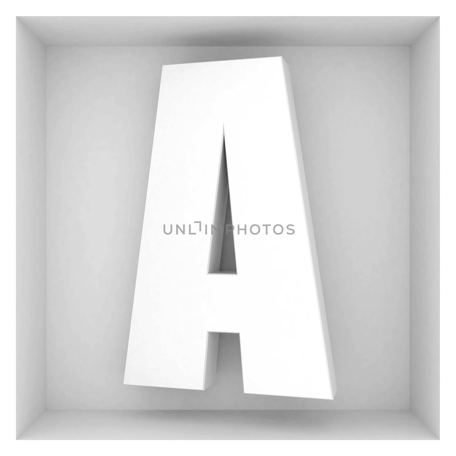 volume letter of the alphabet on a gray background