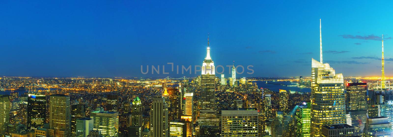 New York City cityscape in the night by AndreyKr