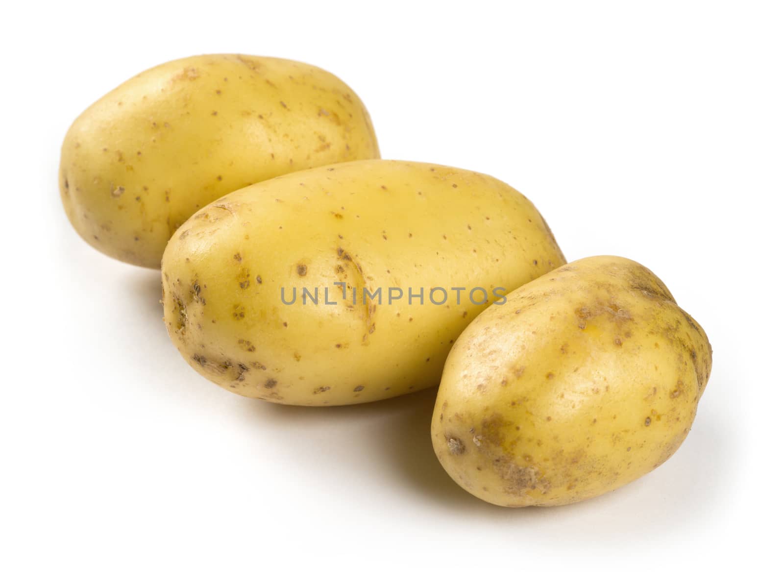 Potatoes on white background by sumners