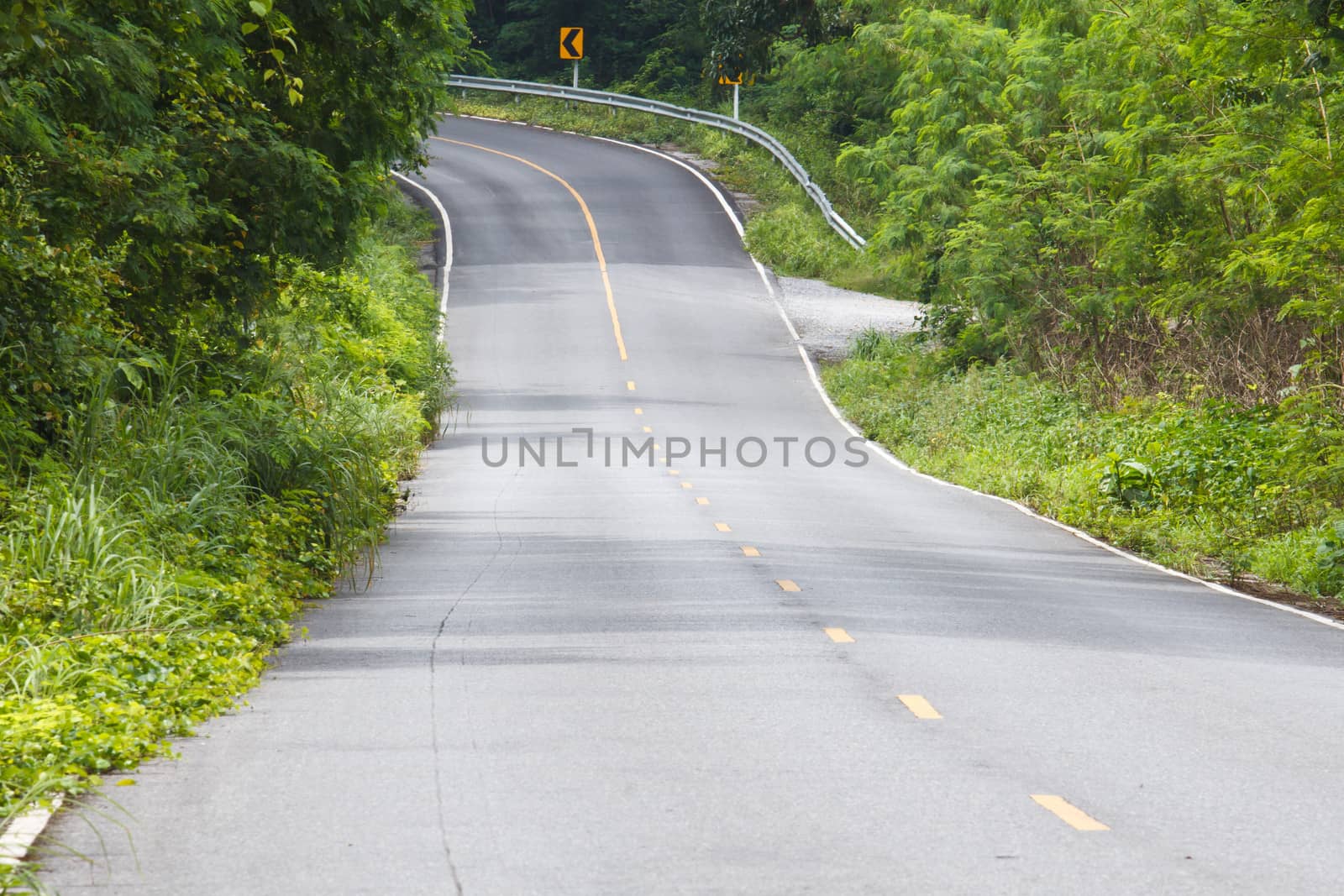 Picture of empty countryside road