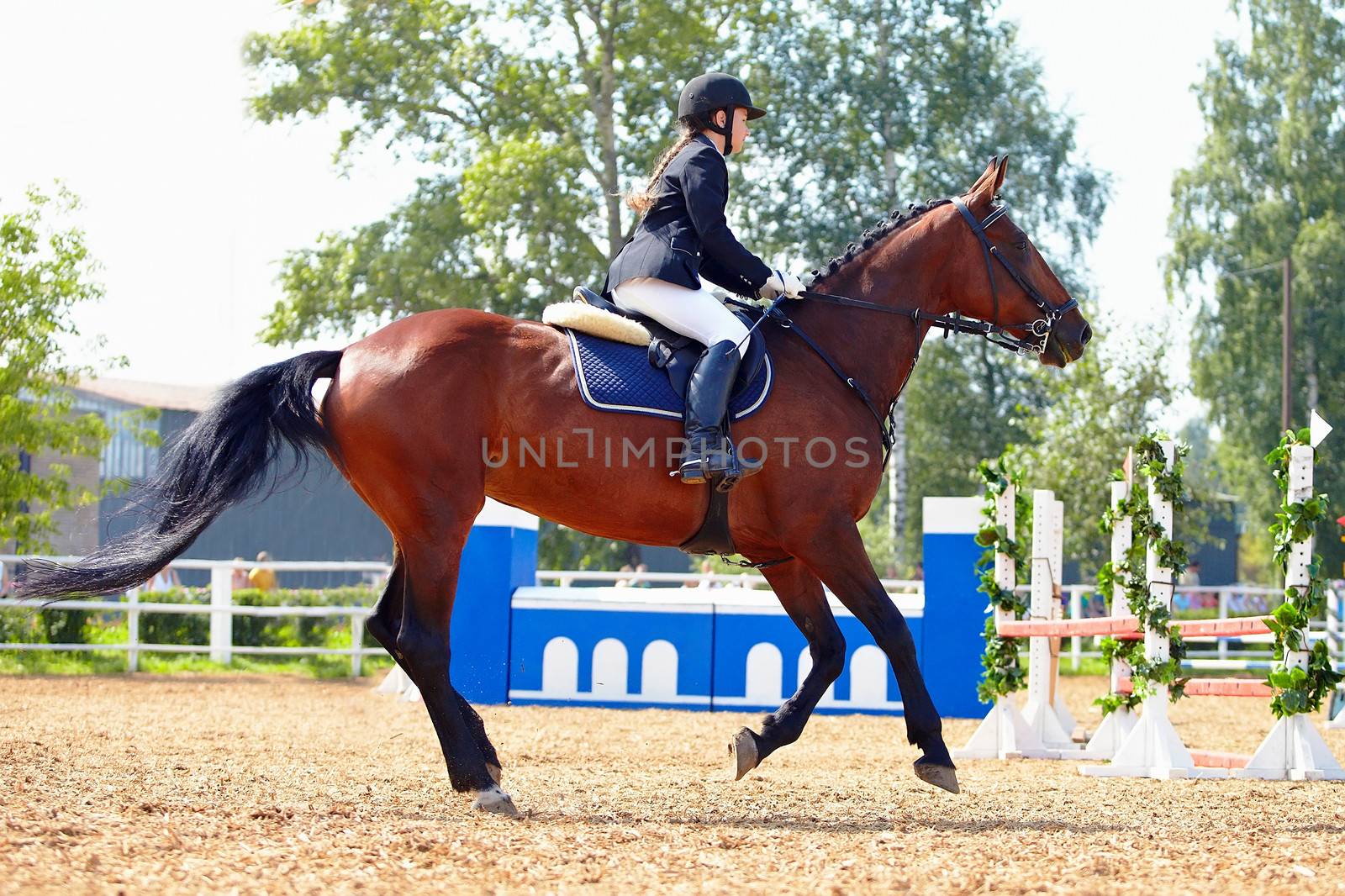 The sportswoman on a horse at competitions. by Azaliya