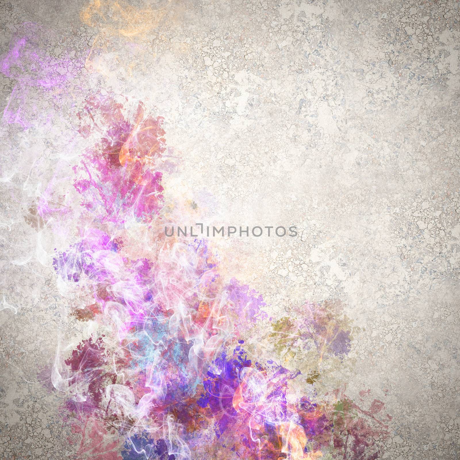 Background image with color fumes and splashes