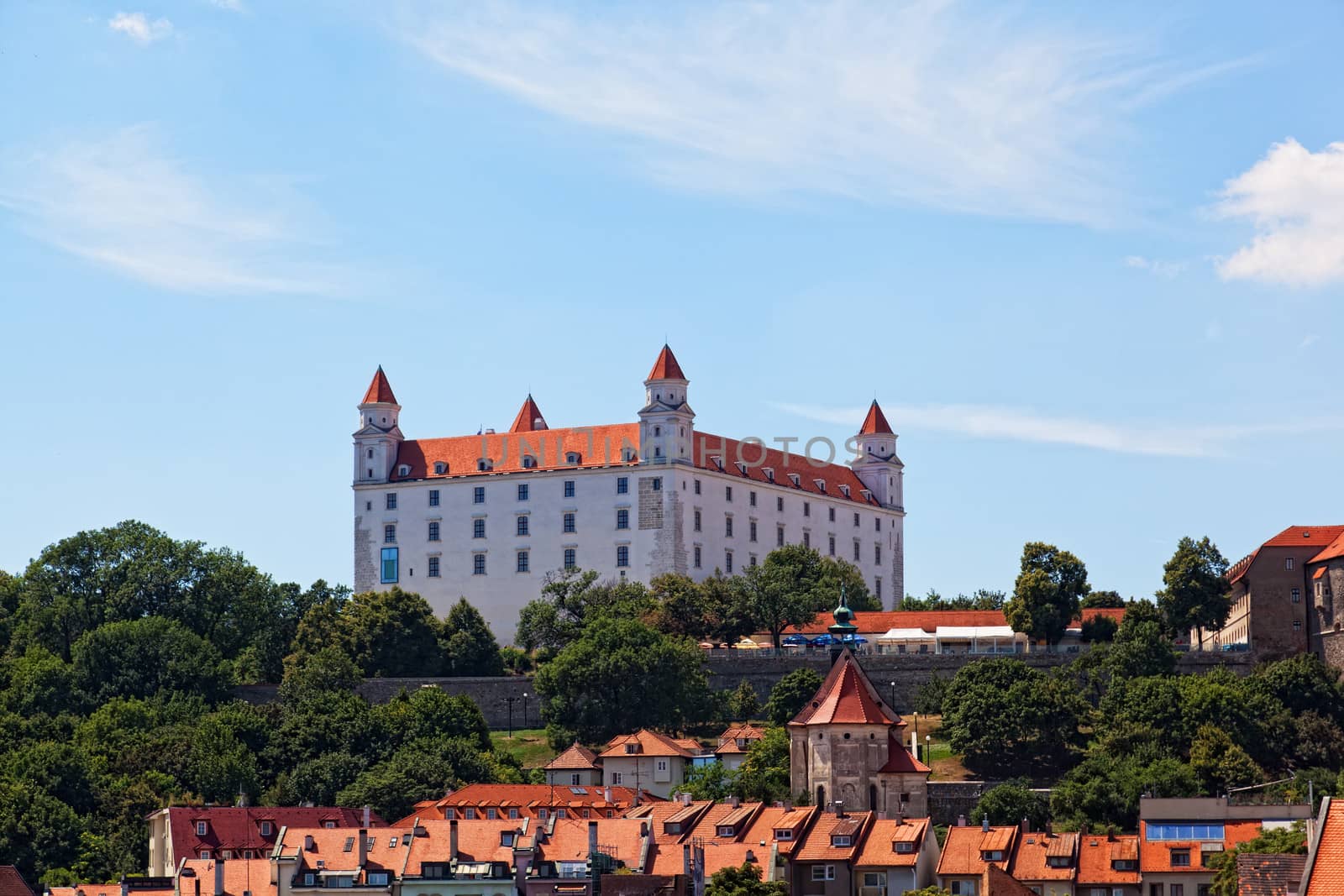 Medieval castle on the hill against the sky, Bratislava, Slovakia