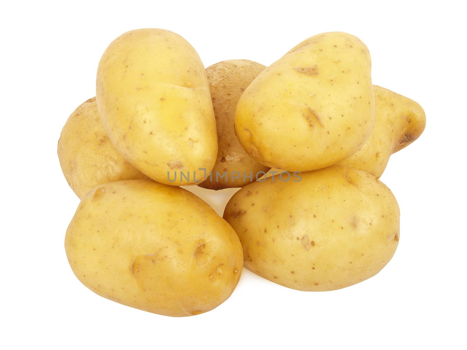 potatoes isolated on white background