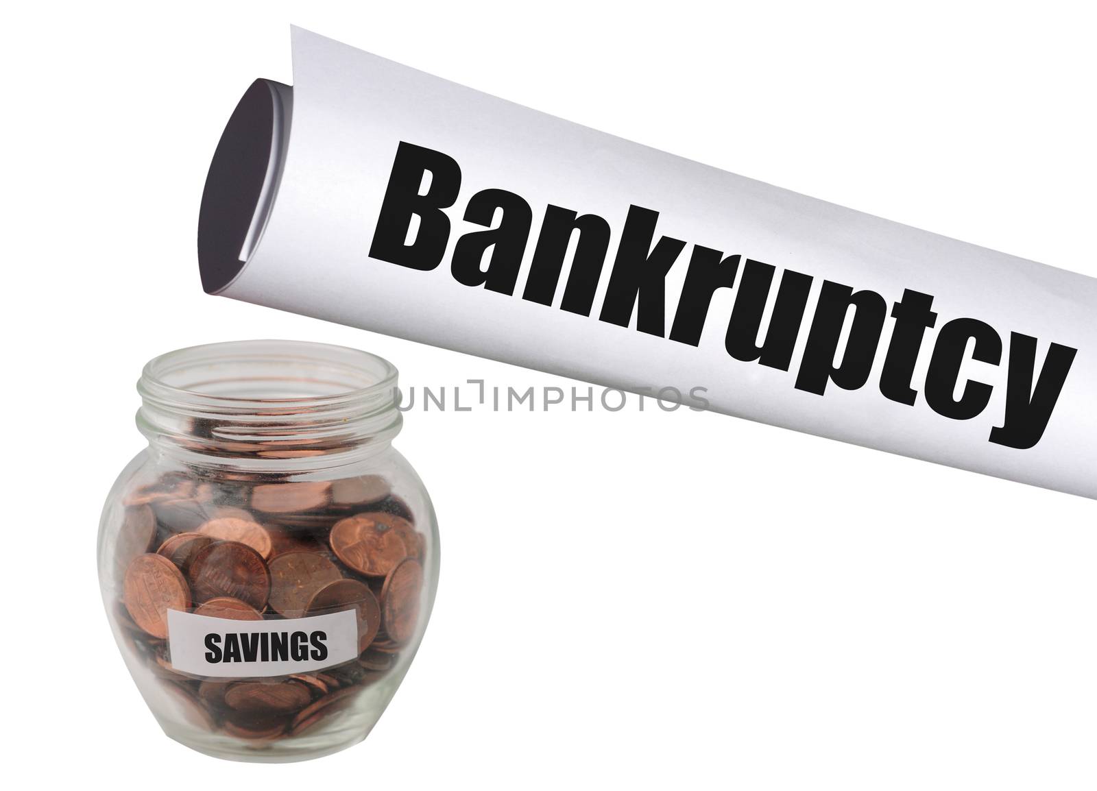 running out of savings and filing for bankruptcy