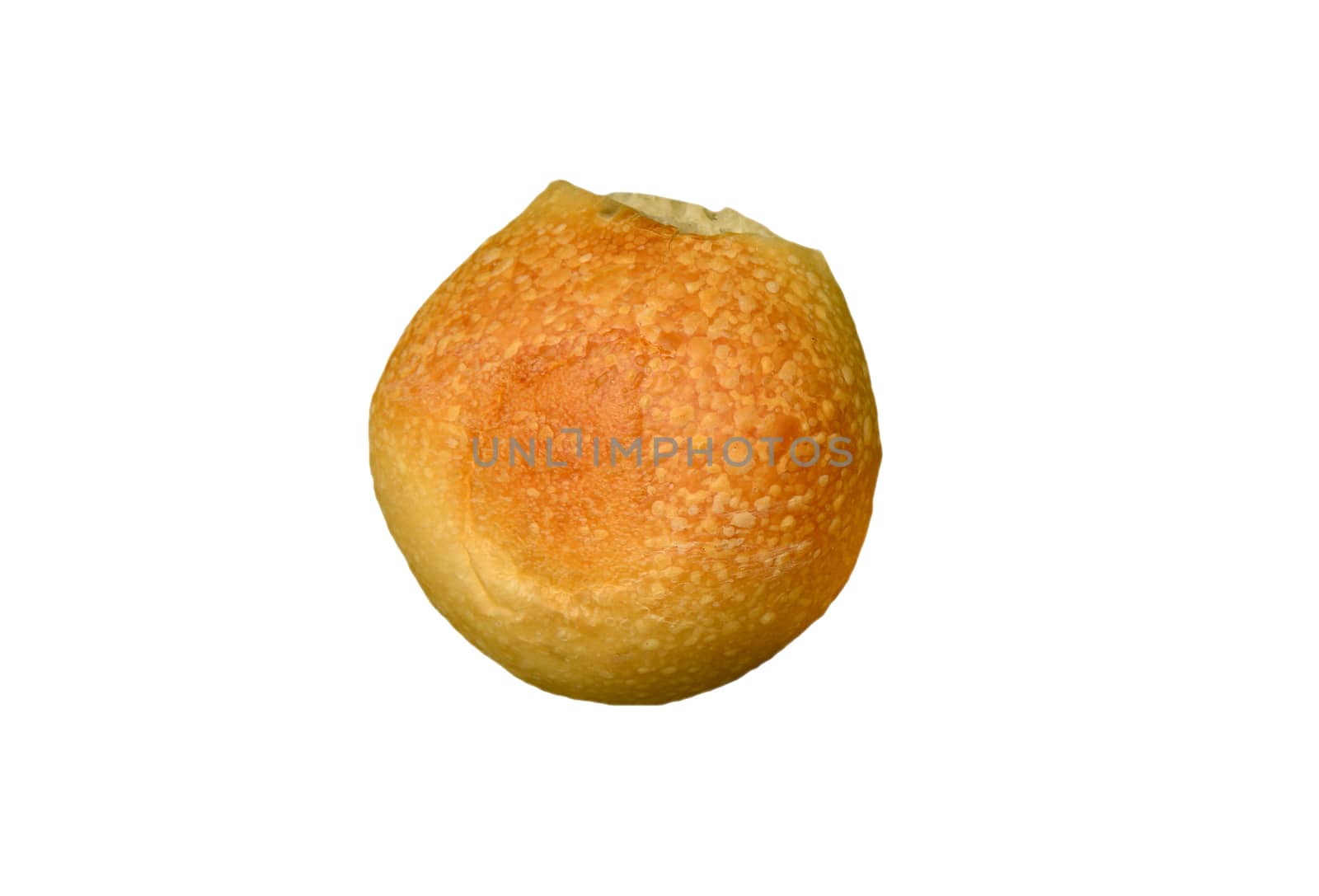 a fresh bread bun isolated on white background