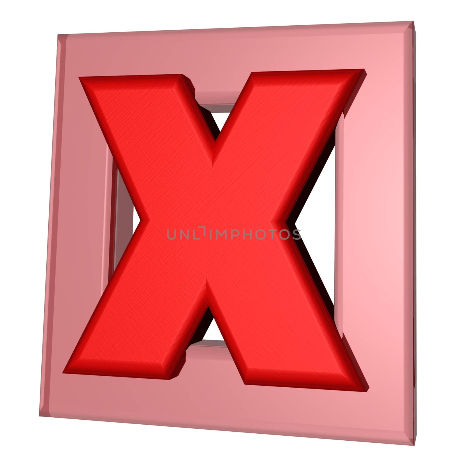 Red 3d symbol of cross mark on white background