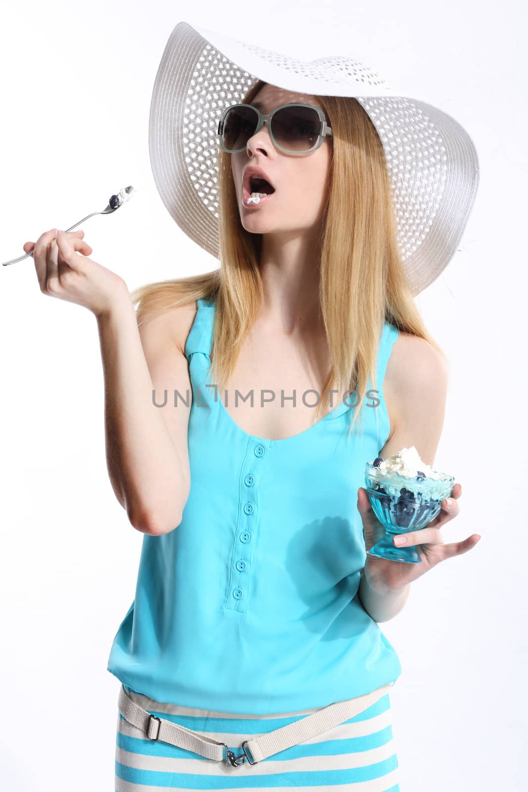 Woman In Sunhat Isolated