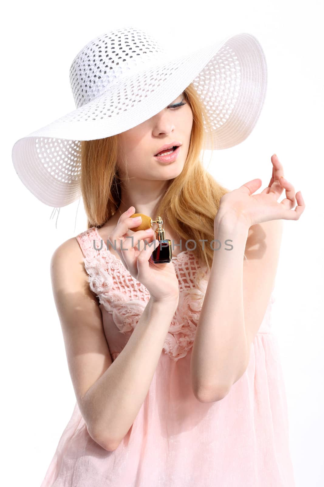 Woman In Sunhat Isolated