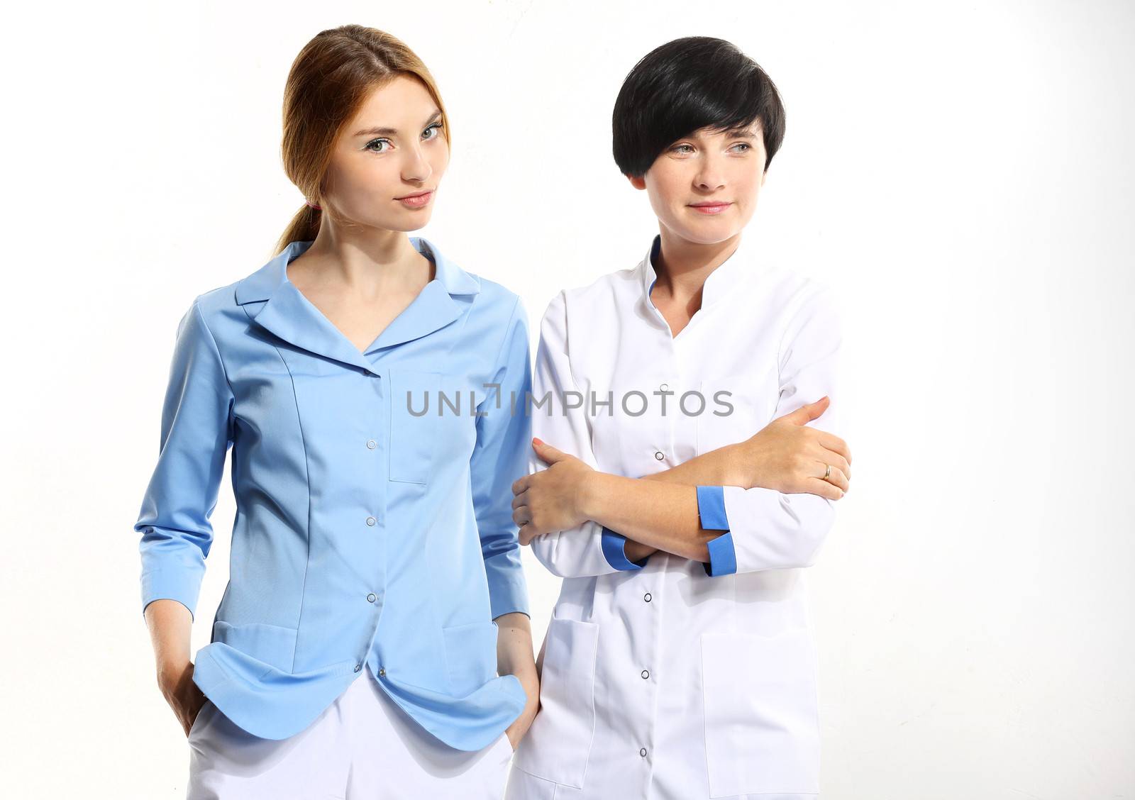 Portrait Of Two Busy Doctors
