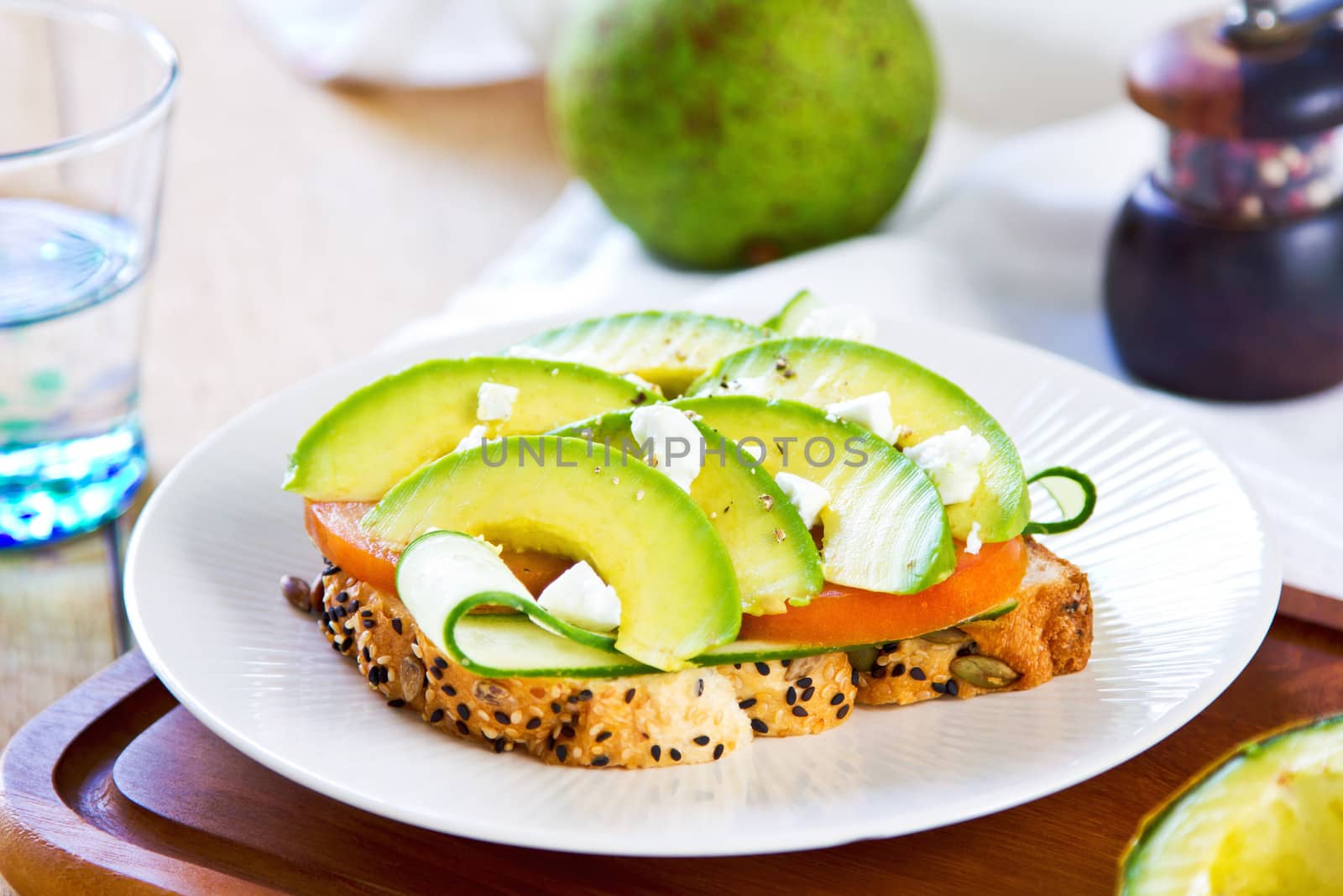Avocado with Feta sandwich by vanillaechoes
