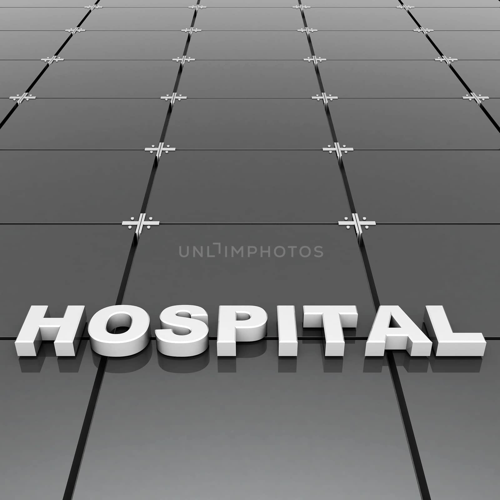 volumetric beautiful sign on the building background