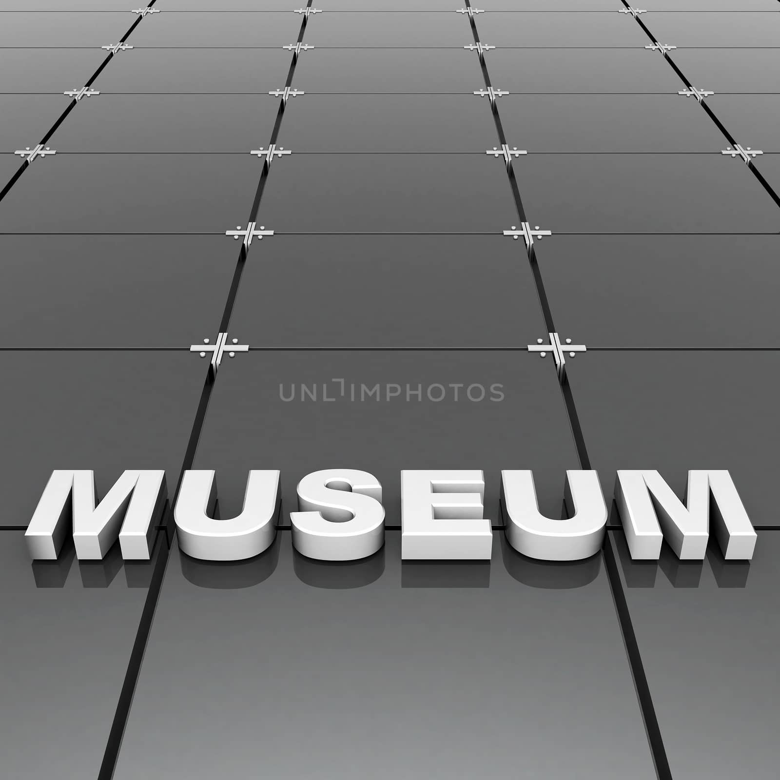 volumetric beautiful sign on the building background