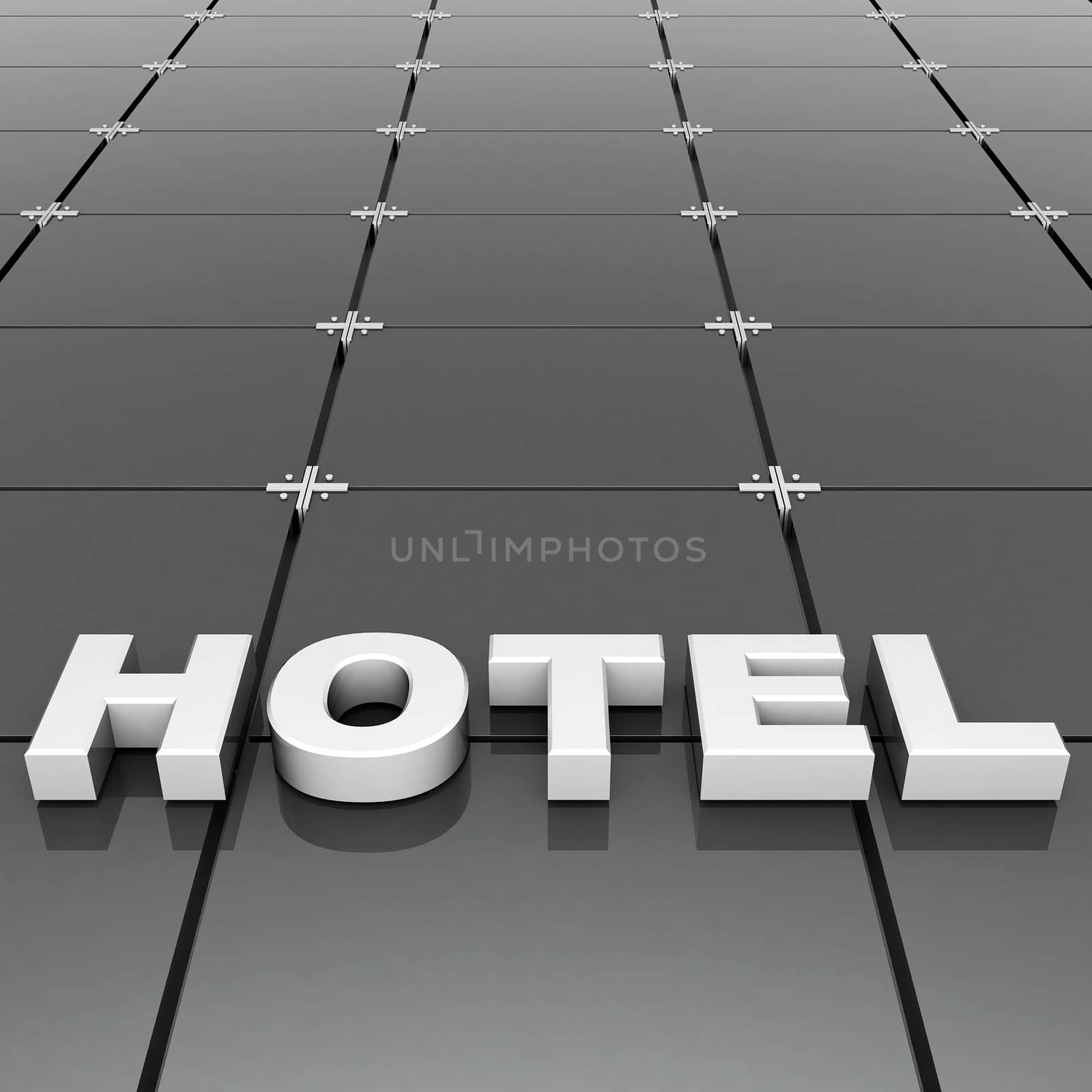 volumetric beautiful sign on the building background