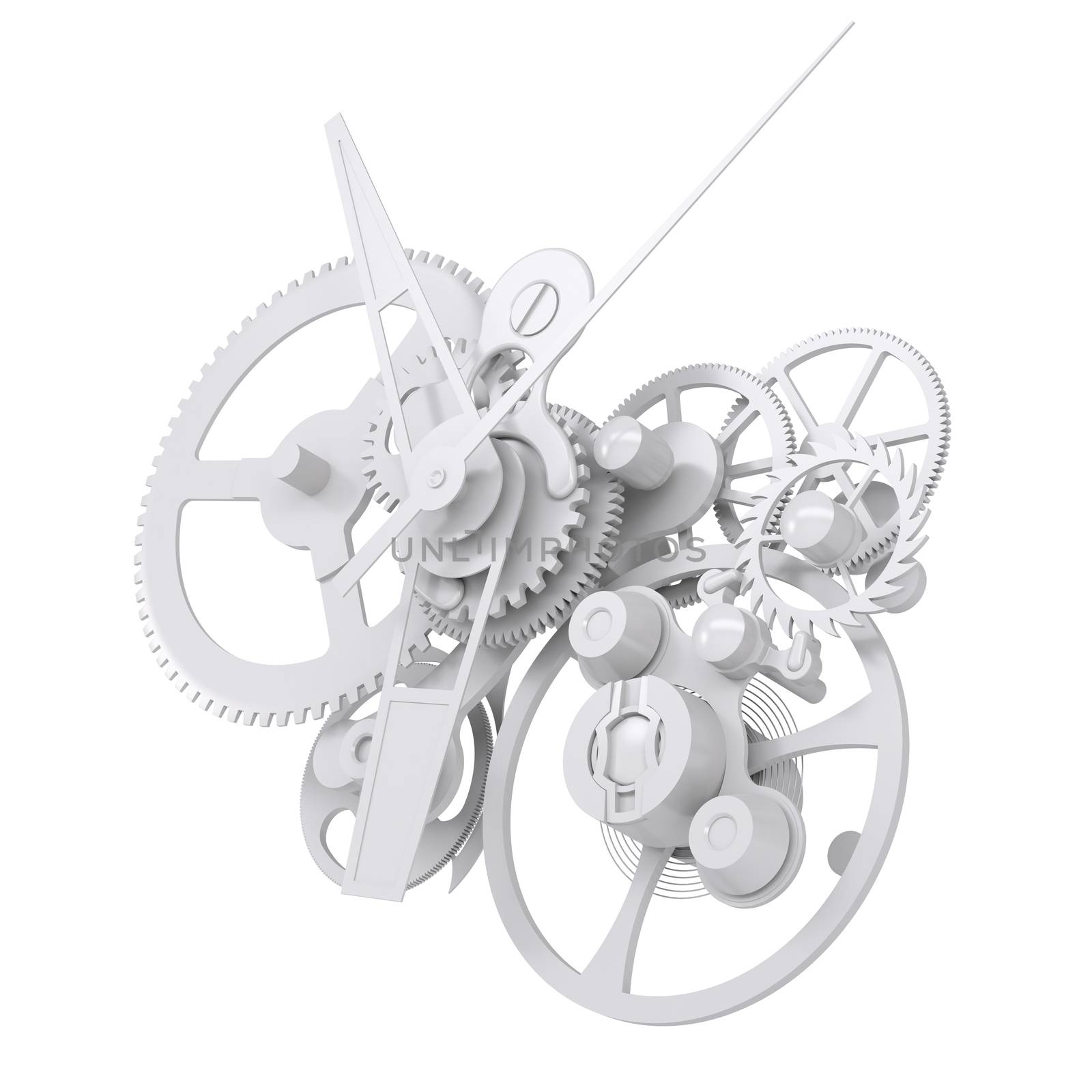 Concept watch mechanism. Isolated render on white background