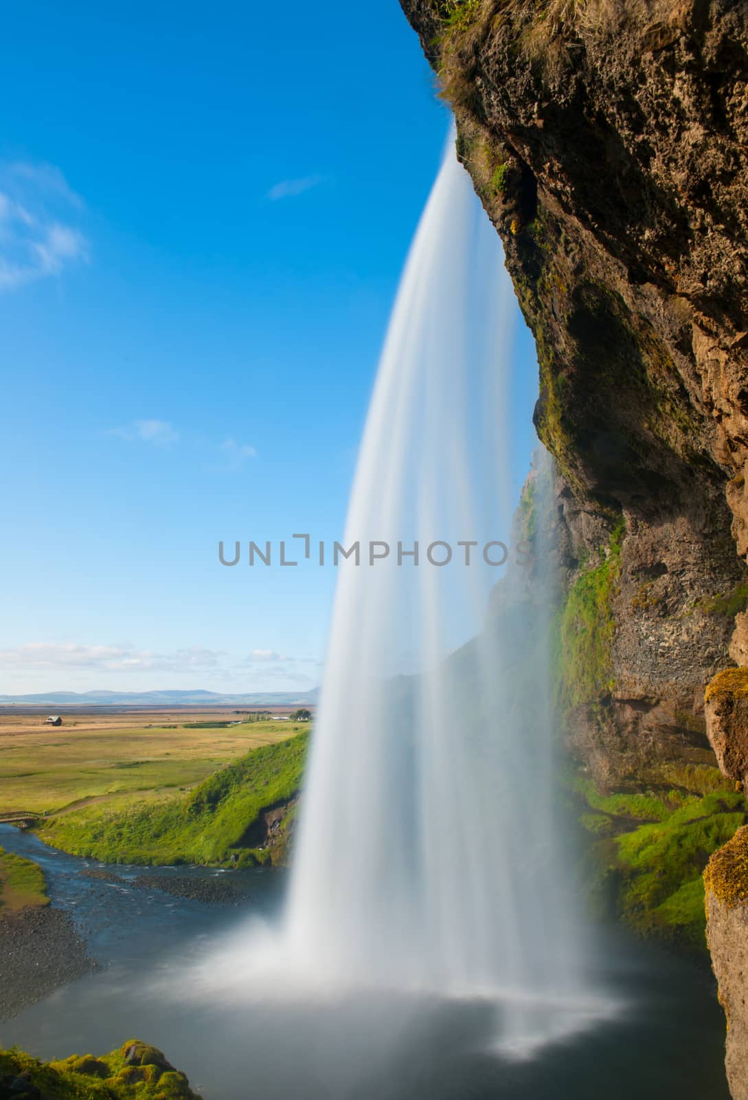 Seljalandsfoss is one of the most beautiful waterfalls on the Iceland. It is located on the South of the island. With a long exposure.