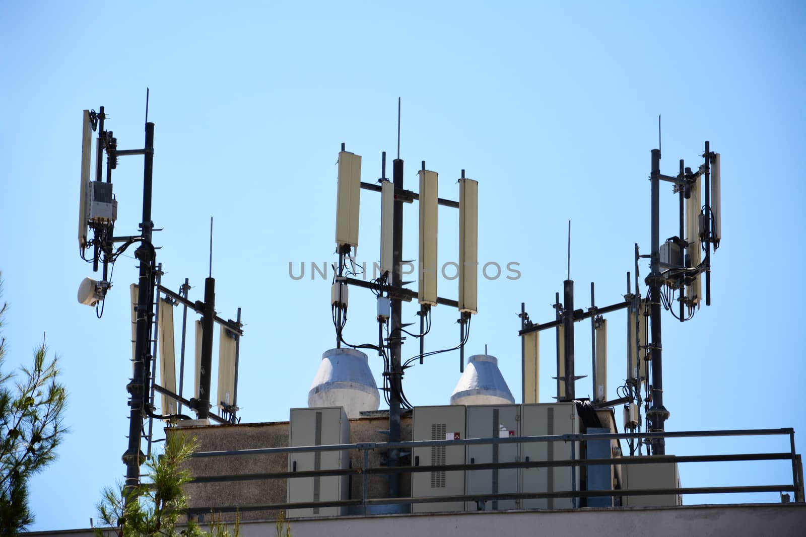 Element of communication devices, big  antennas mounted on a roof