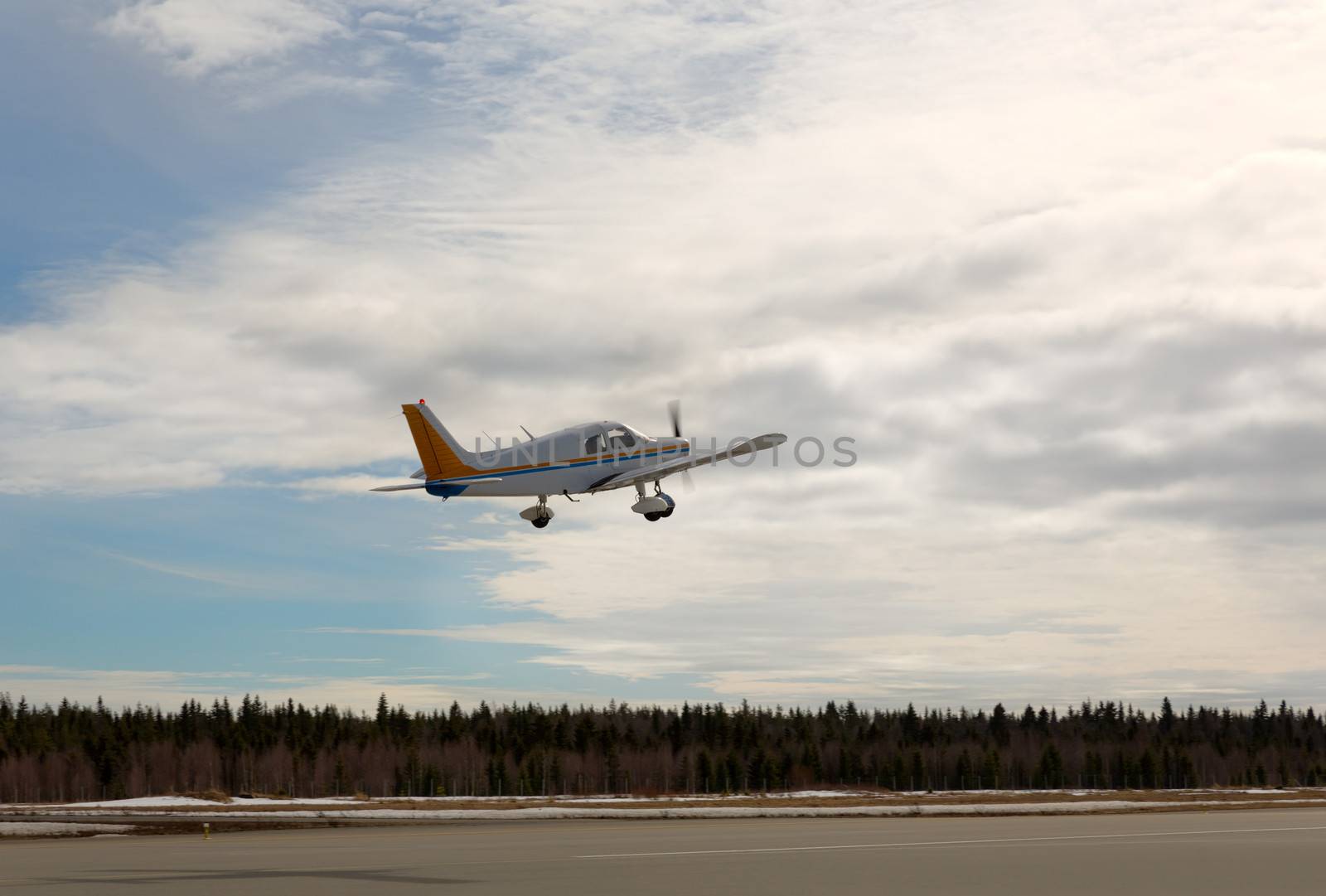 Small Plane Taking Off at a Local North Airport