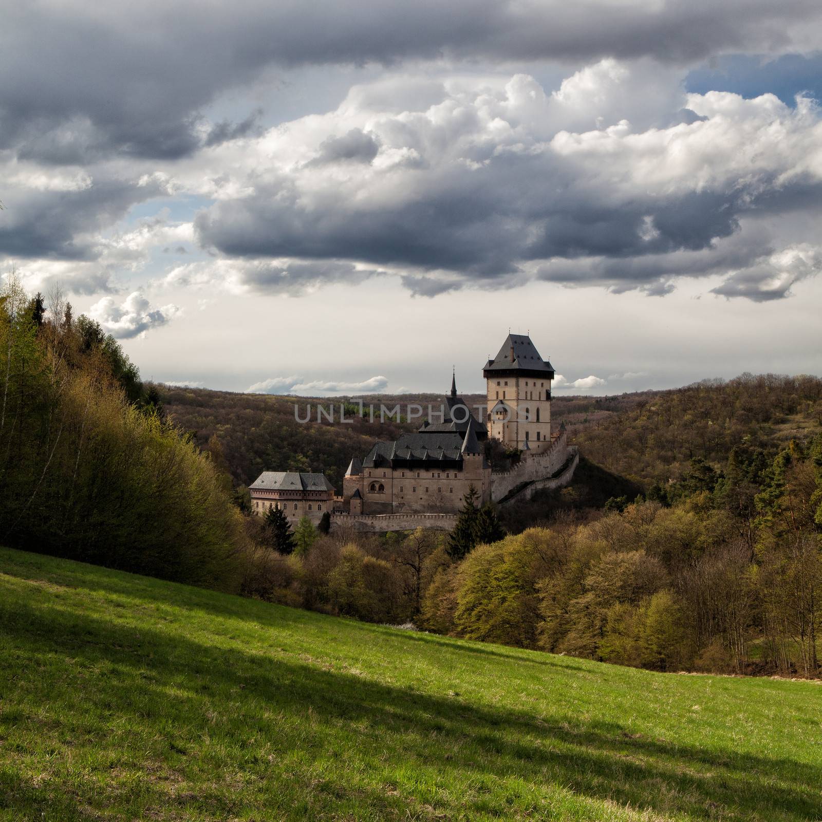 Famous Karlstejn castle  near Prague in Czech Republic
